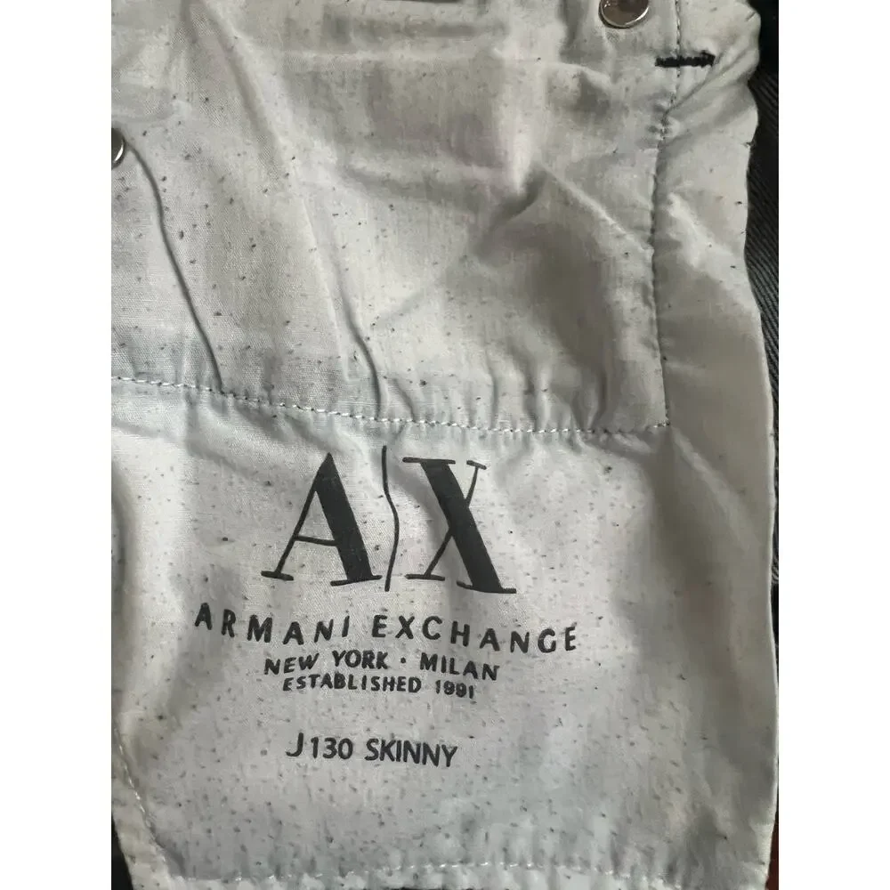 Armani Exchange J130 Ultra Slim Skinny Denim Mens Jeans 30x31 Stretch Dark Wash